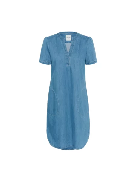Sukienka jeansowa Part Two z rękawami balonowymi niebieska