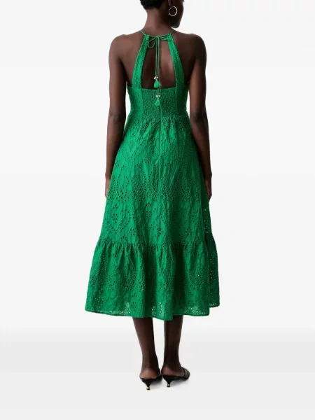 Rochie midi Morgan cu broderie verde