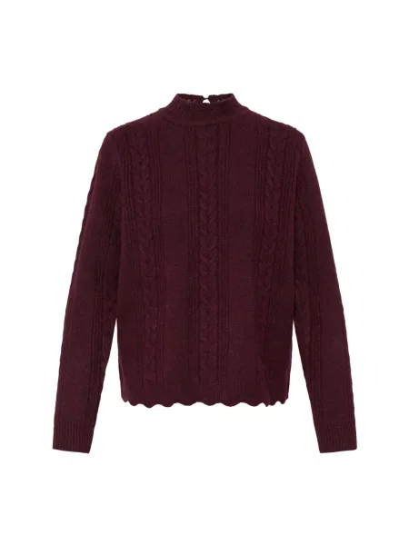 Sweter Ichi wełniany czerwony