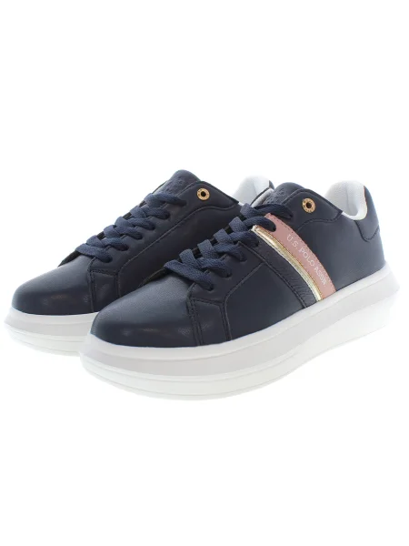 Sneakersy U.s Polo Assn. skórzane niebieskie
