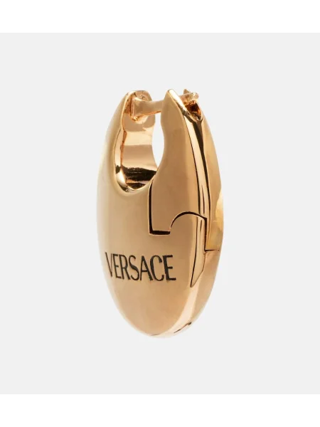 Kolczyki Versace z logo żółte