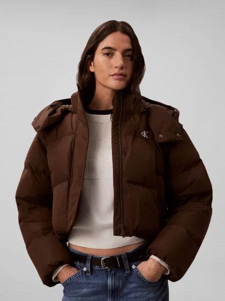 Calvin Klein Jeans Geacă de puf | Cropped Fit maro
