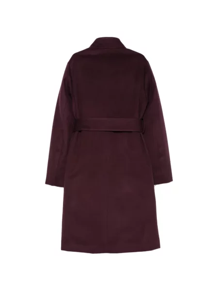 Cu centură palton Norwegian Wool de lână violet