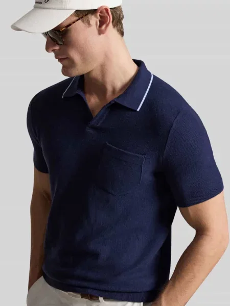 Koszulka polo o kroju relaxed fit z mieszanki bawełny Polo Ralph Lauren granatowe
