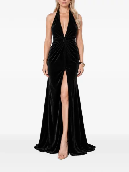 Rochie Roserry de catifea cu gât halter negru