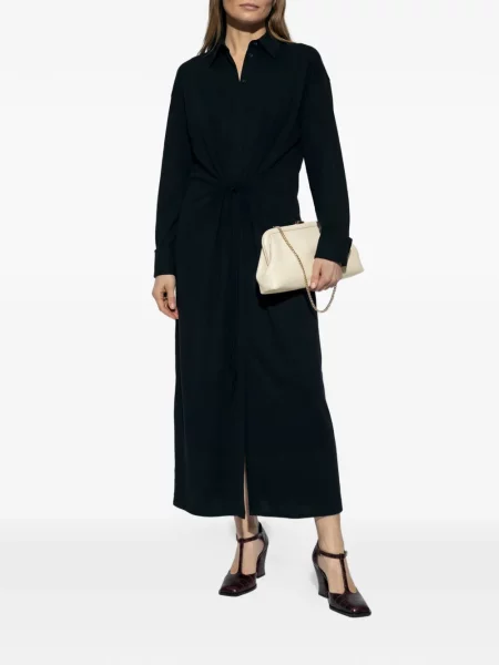 Rochie tip cămașă Sportmax cu legături negru