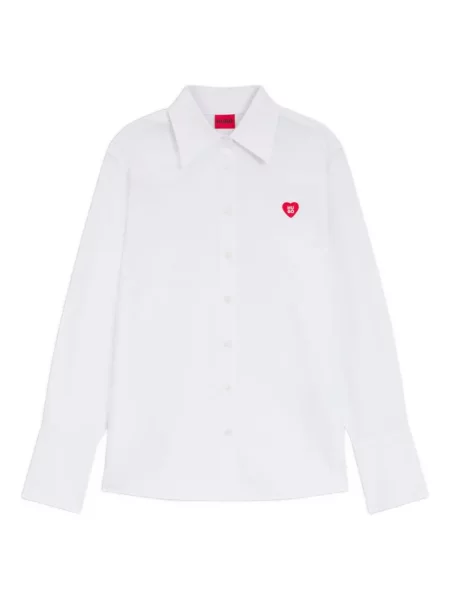 Cămașă Hugo cu motiv cu inimi alb