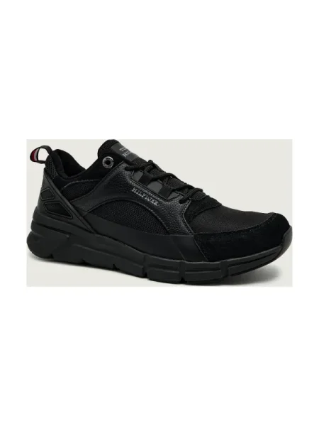 Tommy Hilfiger Sneakers cu adaos de piele negru