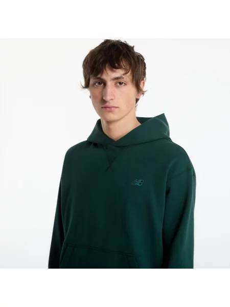Hanorac cu glugă New Balance din material terry verde