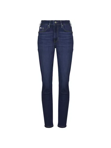 Magas derekú denim ruha Guess kék