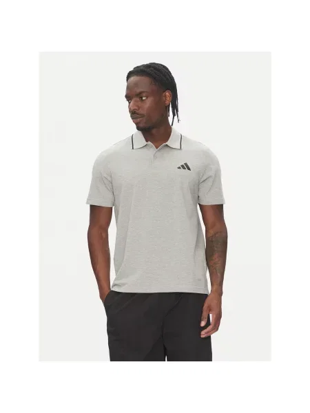 Adidas Поло Essentials Small Logo Regular Fit сірий