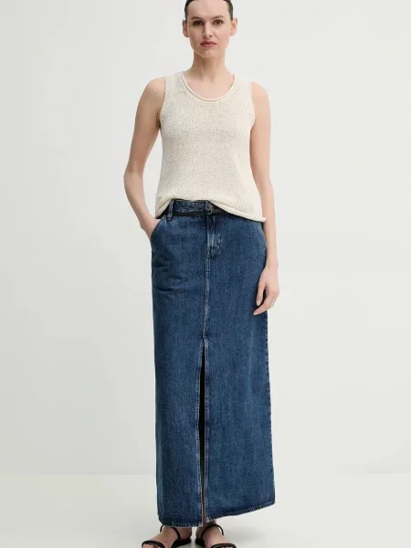 G-Star Raw spódnica jeansowa granatowy maxi prosta