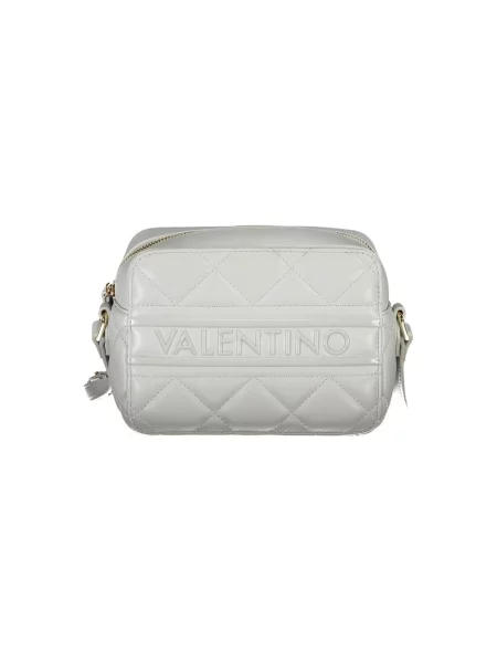 Lniana torebka crossbody Valentino pikowana szara