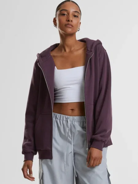 Mikina Urban Classics Ladies Fluffy Hoody Plum Purple M fialová