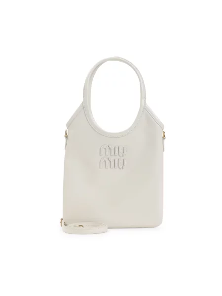 Torebka skórzana Miu Miu skórzana biała