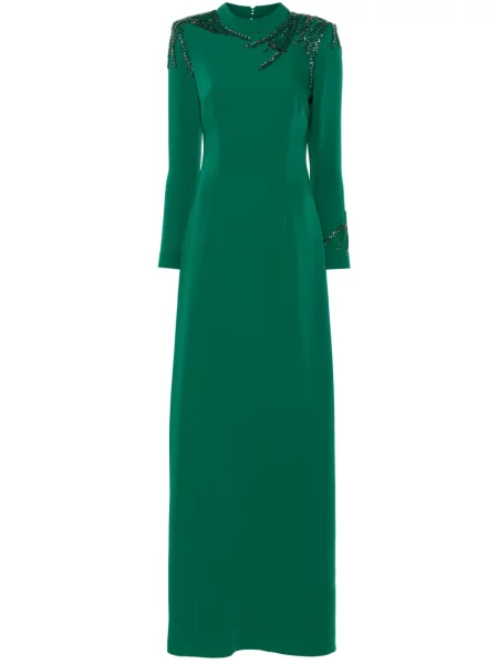 Rochie maxi Cristallini de costum verde