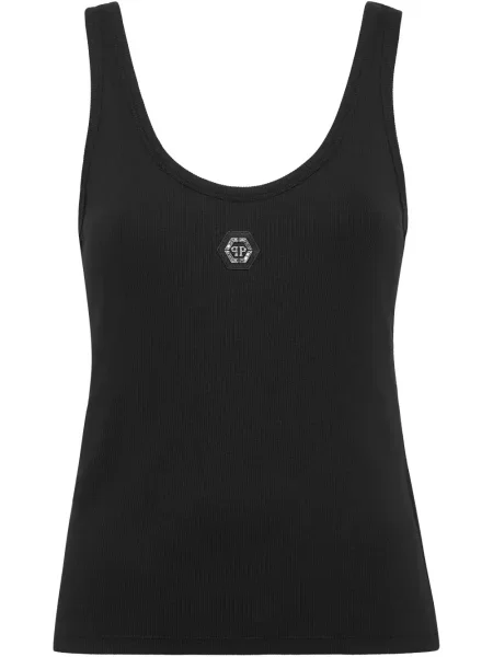 Top Philipp Plein din jerseu negru