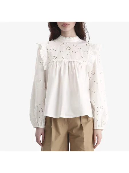 T-shirt z obniżonymi ramionami model ‘BARCA’ Max Mara biała