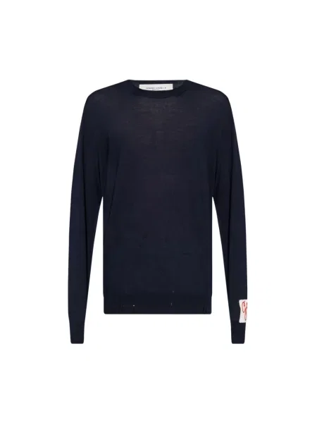 Sweter Golden Goose wełniany z logo niebieski