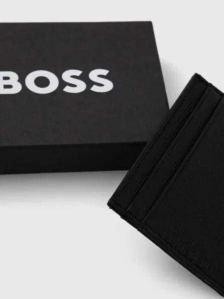 Bőr pénztárca Boss Orange fekete
