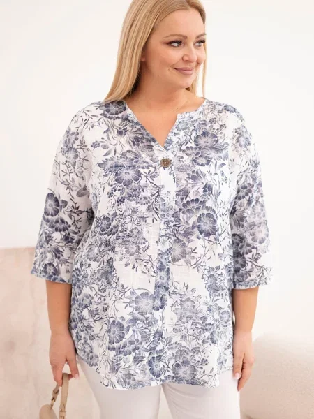 Bluză Kesi Włoski cu mâneci scurte albastru