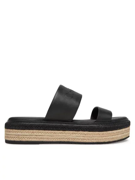 Calvin Klein Espadrilky Flatform Wedge Slide He černá