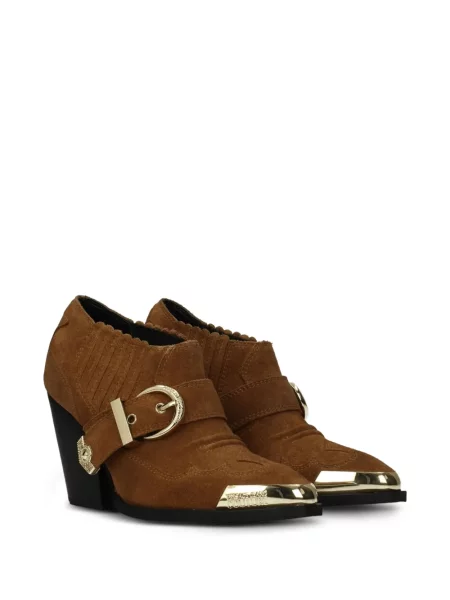 Szarvasbőr csatos pántos bakancs Versace Jeans Couture barna