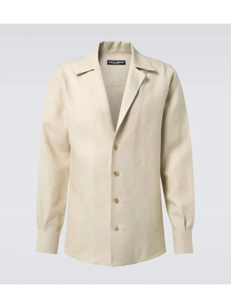 Lanena srajca Dolce&gabbana bež