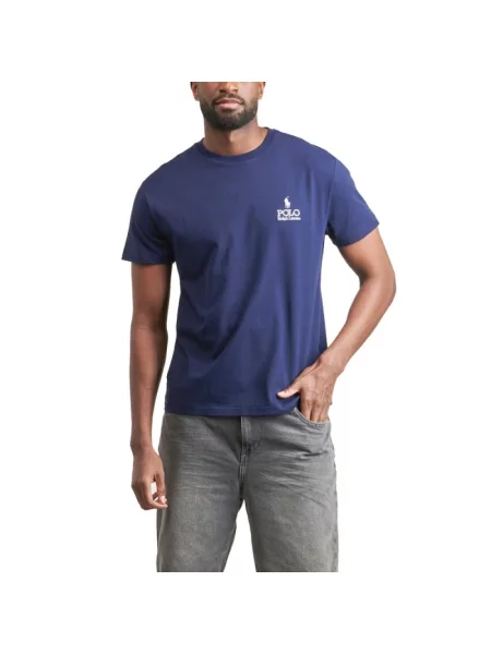 T-shirt o kroju relaxed fit z czystej bawełny z wyhaftowanym logo Polo Ralph Lauren granatowa