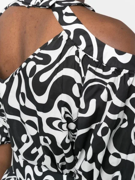 Rochie Vivetta cu imagine cu imprimeu abstract de costum negru
