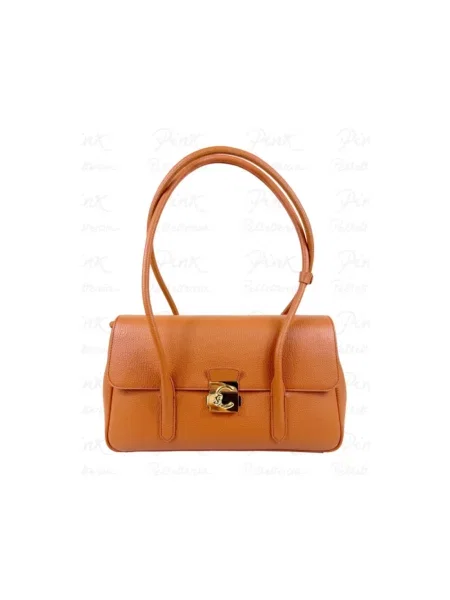 Torebka Coccinelle skórzana pomarańczowa