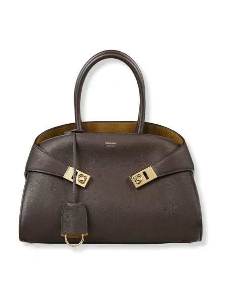 Torebka Ferragamo skórzana brązowa