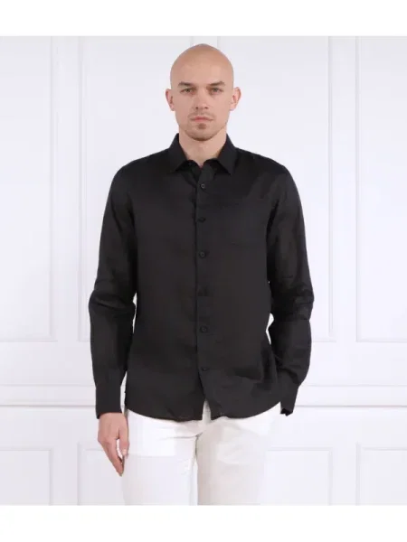 GUESS De in cămașă LS ISLAND negru