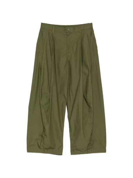 Pantaloni Croquis din poplin verde