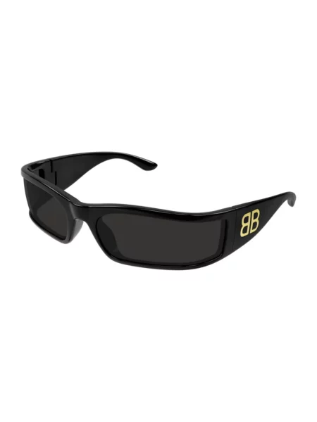 Lniane okulary przeciwsłoneczne Balenciaga Shield czarne