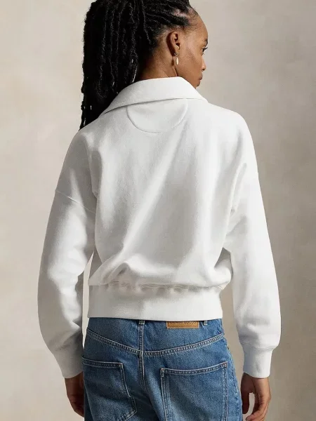 Polo Ralph Lauren pulover z bombažem bela