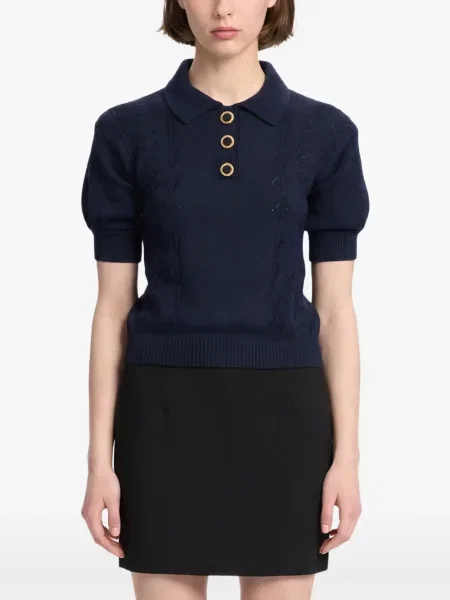 Top Alessandra Rich tricotate albastru