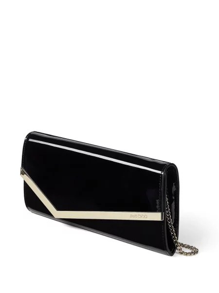 Kožené lakované psaníčko Jimmy Choo černé