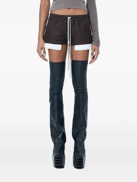 Pantaloni scurți Rick Owens cu cordon maro