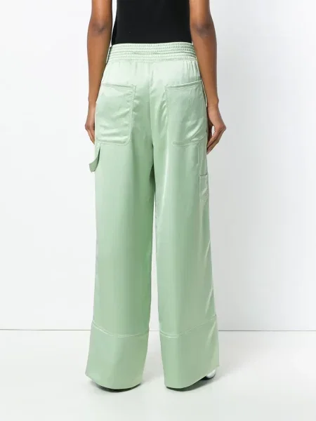 Pantaloni Off-white din satin alb