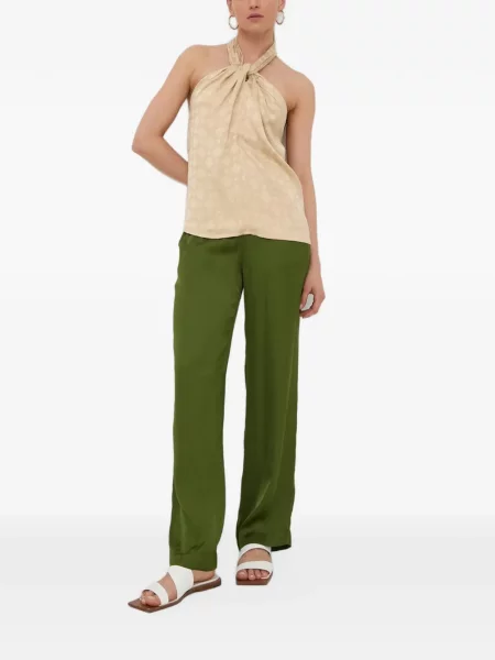 Top Herskind din jacard cu gât halter cu autograf galben