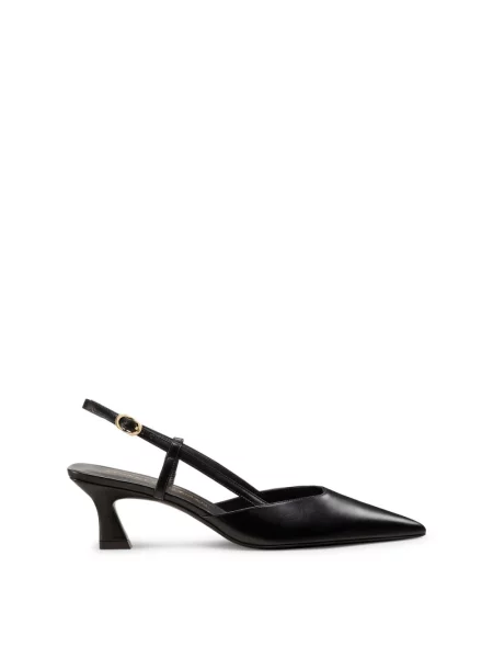 Czółenka Stuart Weitzman z otwartą piętą czarna