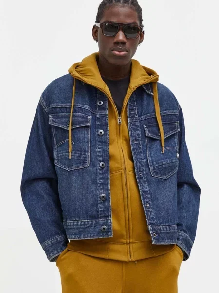 Дънково яке G-Star Raw преходен модел тъмносиньо