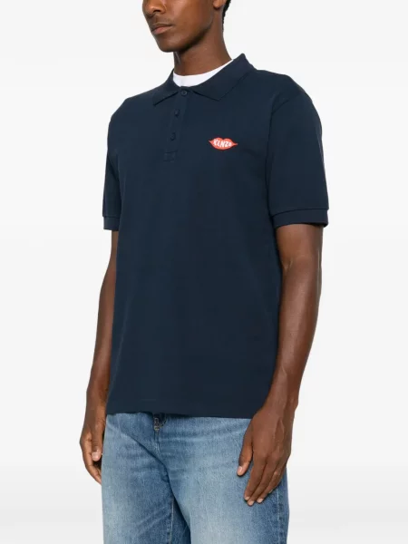 Tricou polo Kenzo cu autograf albastru