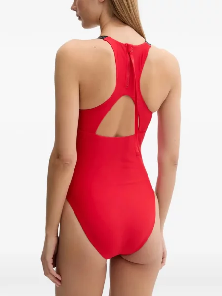 Cu centură slip de baie Nike din jacard cu dungi roz