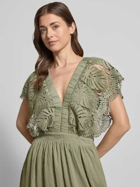 Sukienka midi z haftem ażurowym model Cole' Cph Muse