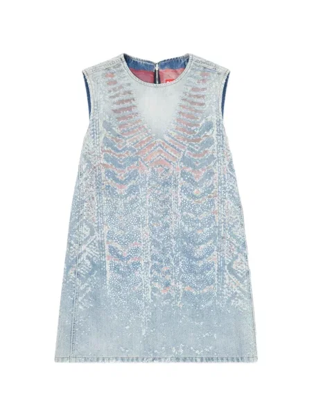 Rochie din denim Diesel albastru