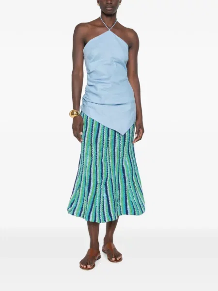 Fustă midi Tory Burch albastru