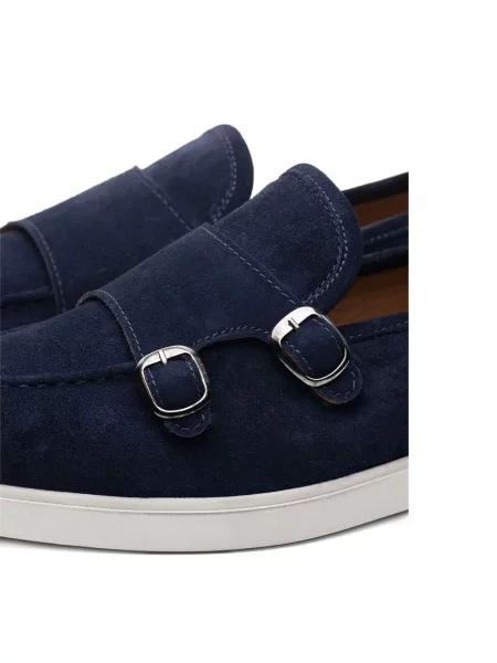 Loafersy Poche Paris niebieskie