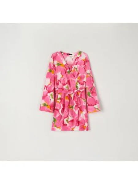 Sinsay Květinové mini šaty Vícebarevná